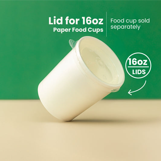 16 oz | LIDS | White Double Poly-Coated Paper Food Cup | 1000 pcs