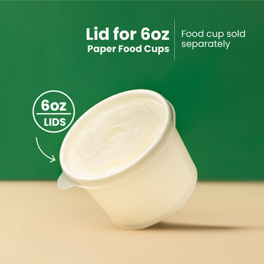 6 oz | LIDS | White Double Poly-Coated Paper Food Cup | 2000 pcs