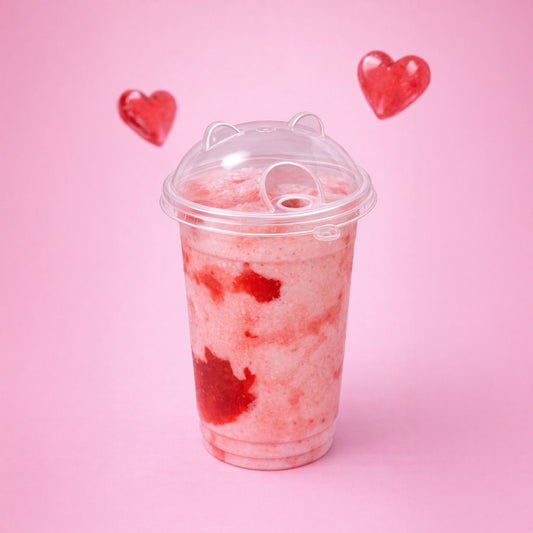 90mm | Bear Lid for Plastic Cups | 500 pcs | Cute Valentine's Lid For Cup