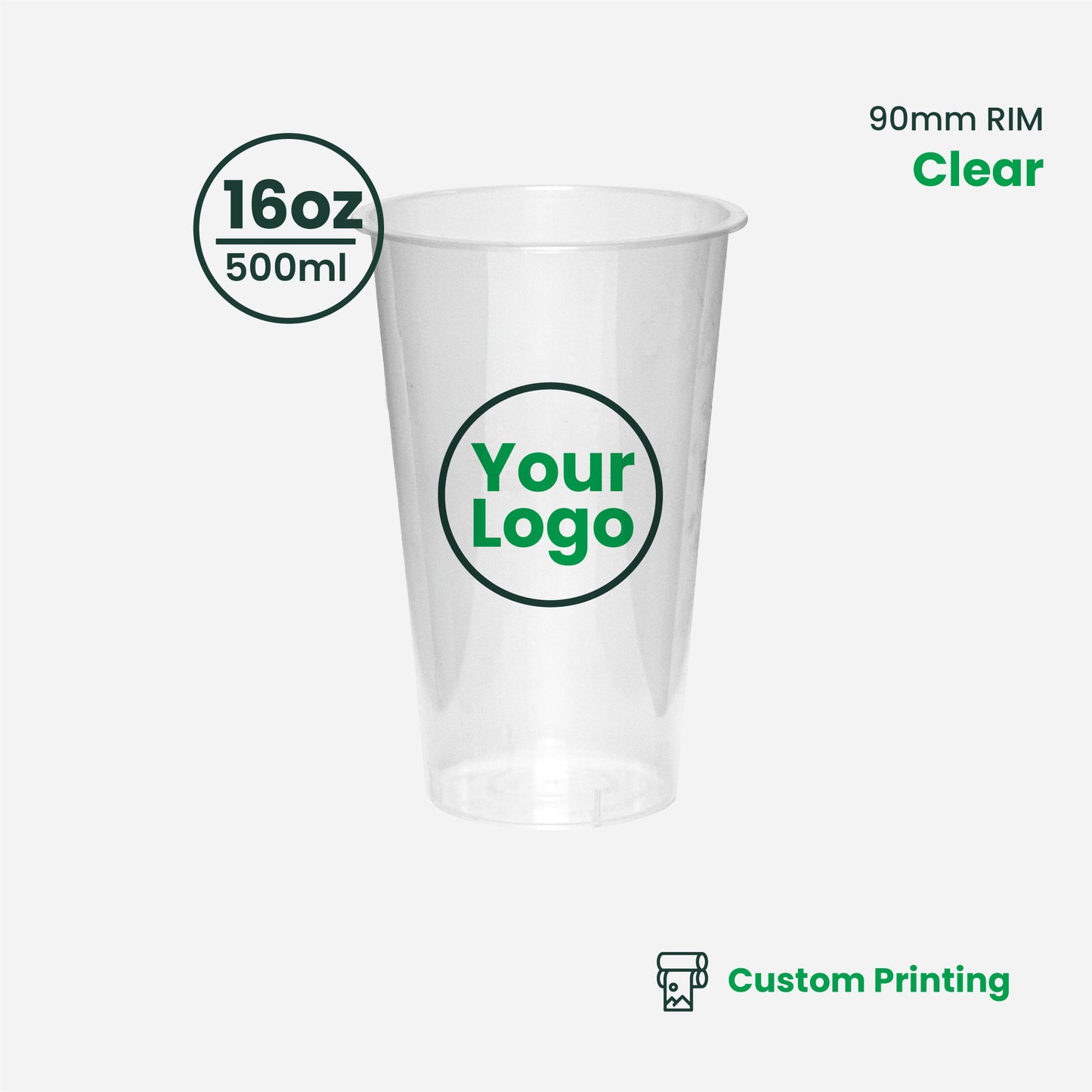 Custom Printing | A-Shape Plastic Hard Cups | 90mm