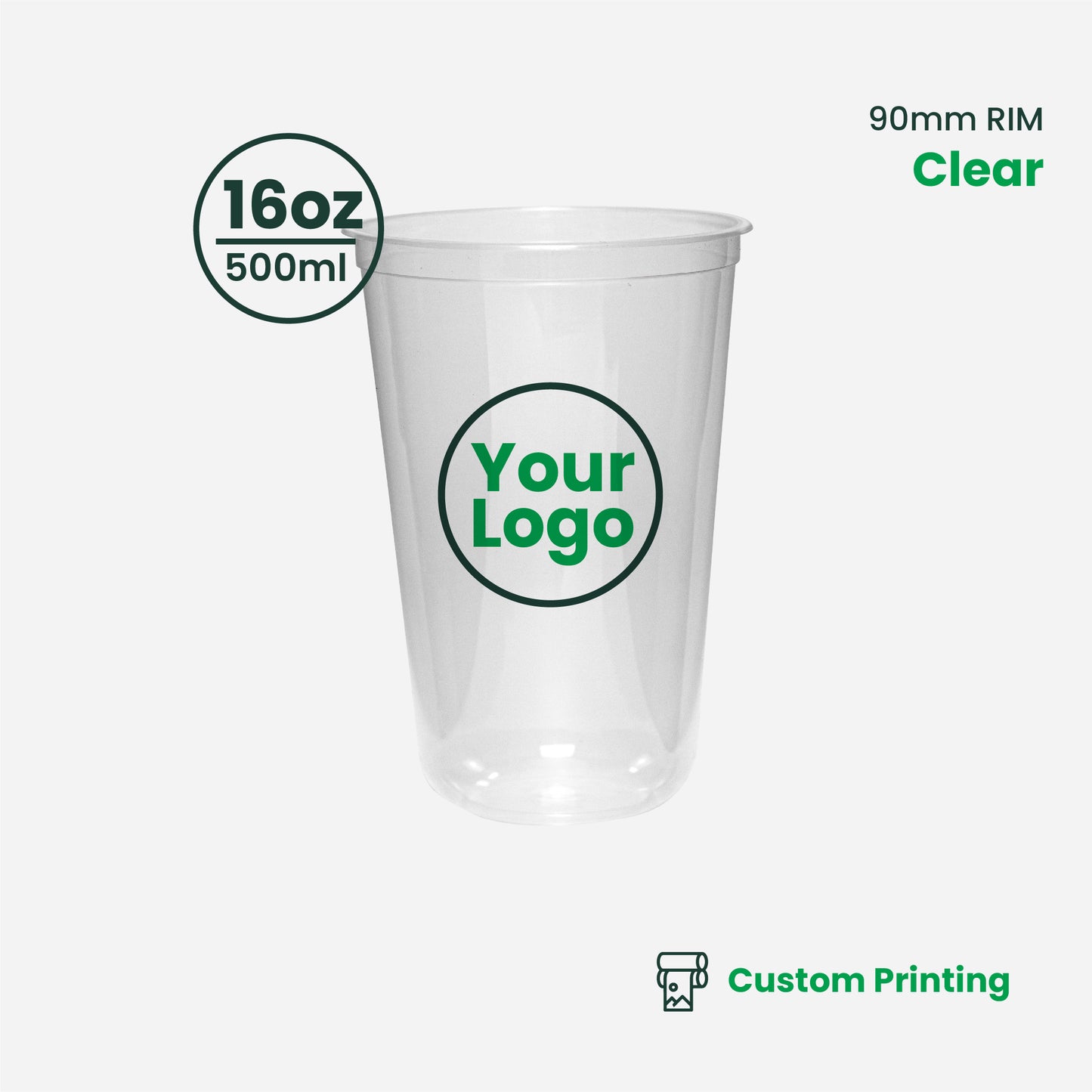 Custom Printing | U-Shape Plastic Hard Cups | 90mm