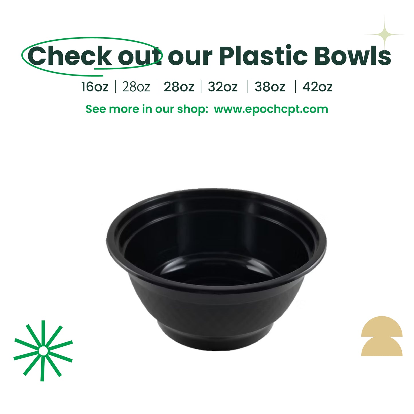 868 | 28oz PP Container | Black or White | 150 Sets