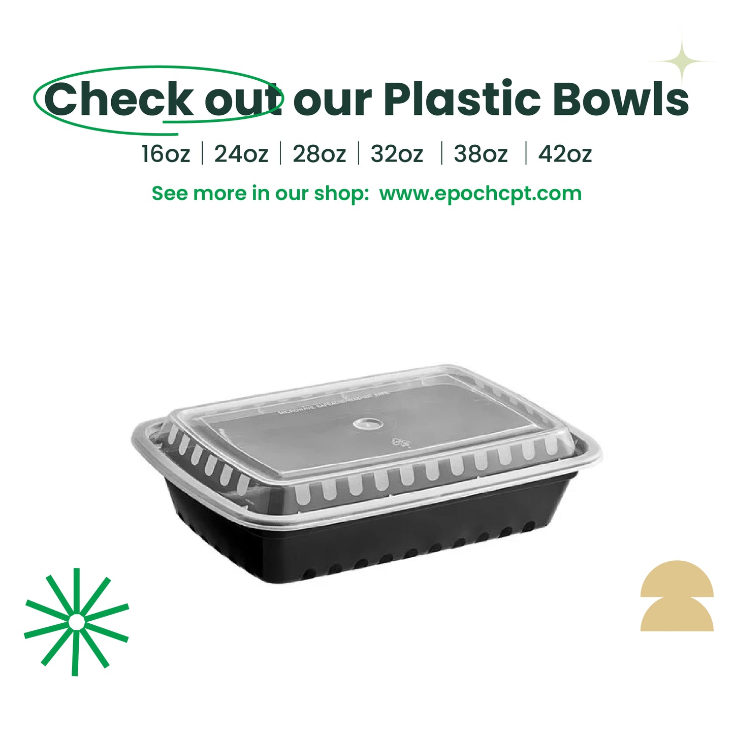 NB38 | 38oz PP Black Noodle Bowl | Takeout Food Bowl | 150 Sets