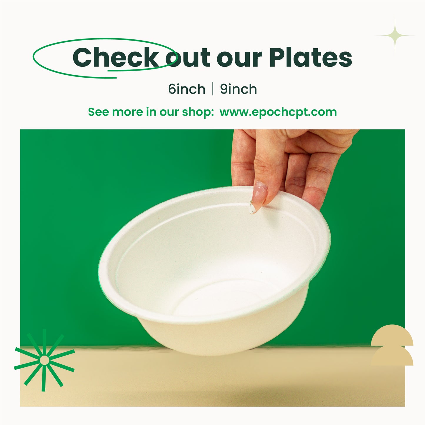 6 Inches | Sugarcane Round Plate | Eco-Friendly Disposable Plates | 1000 pcs