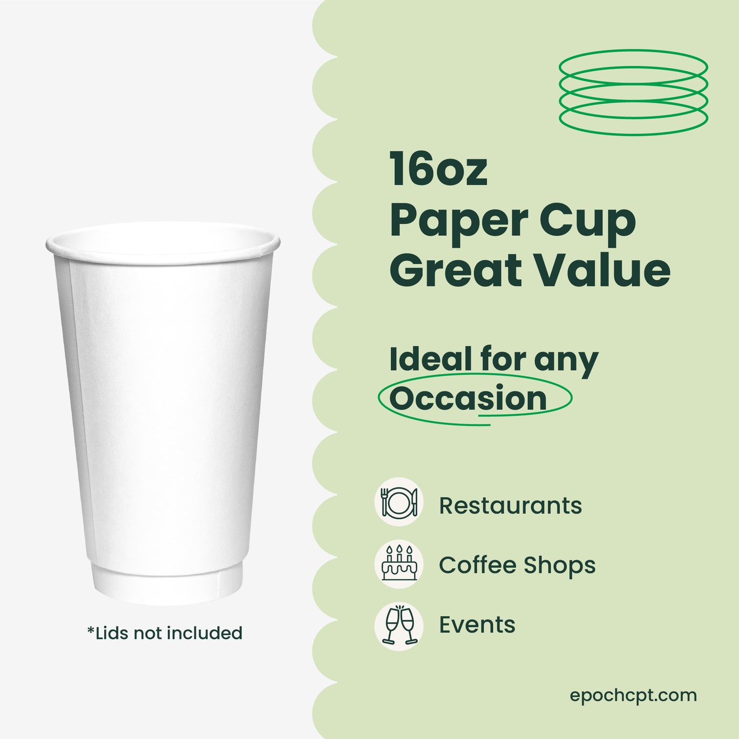 16oz Double Wall Paper Coffee Cup