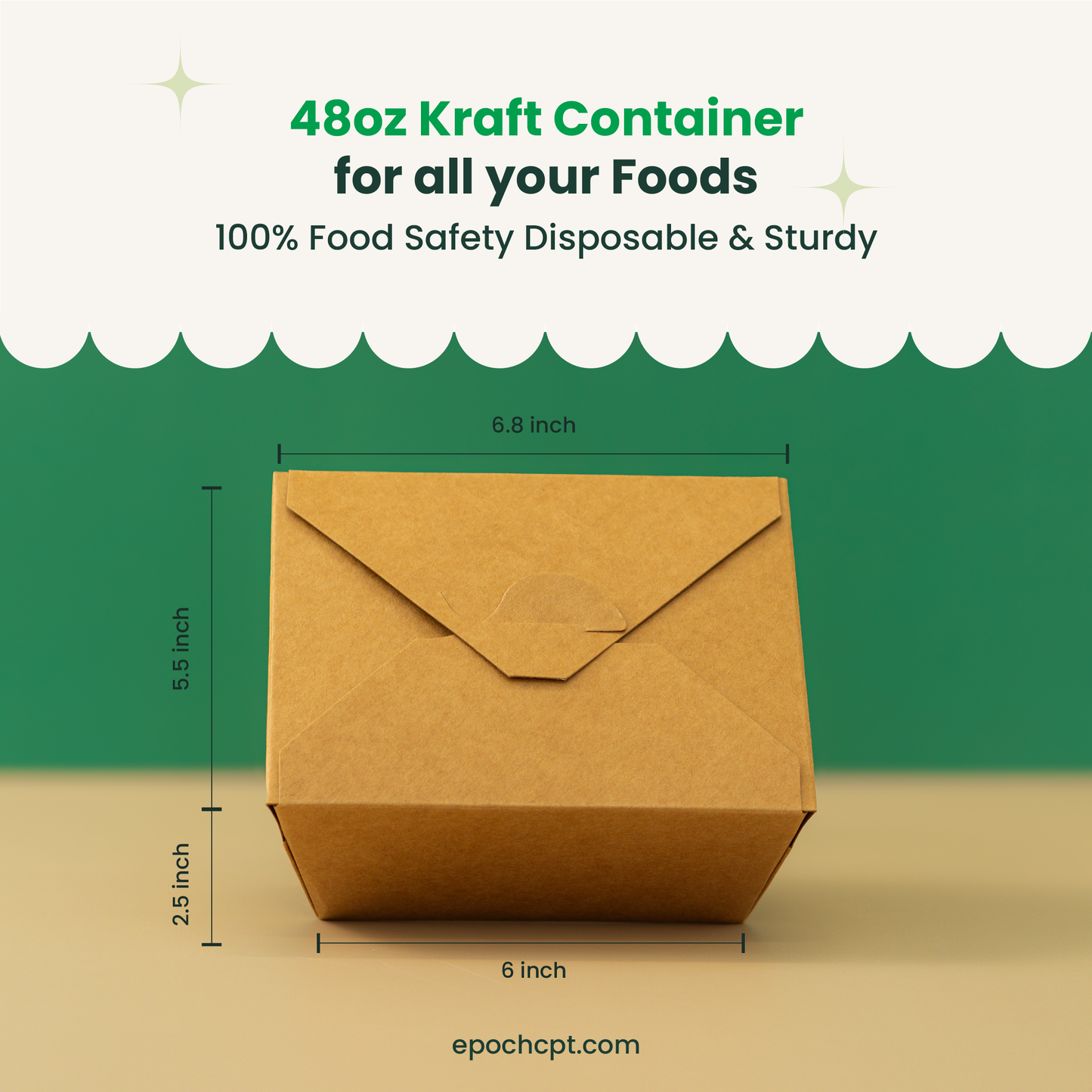 48oz Paper Kraft Food Containers #8