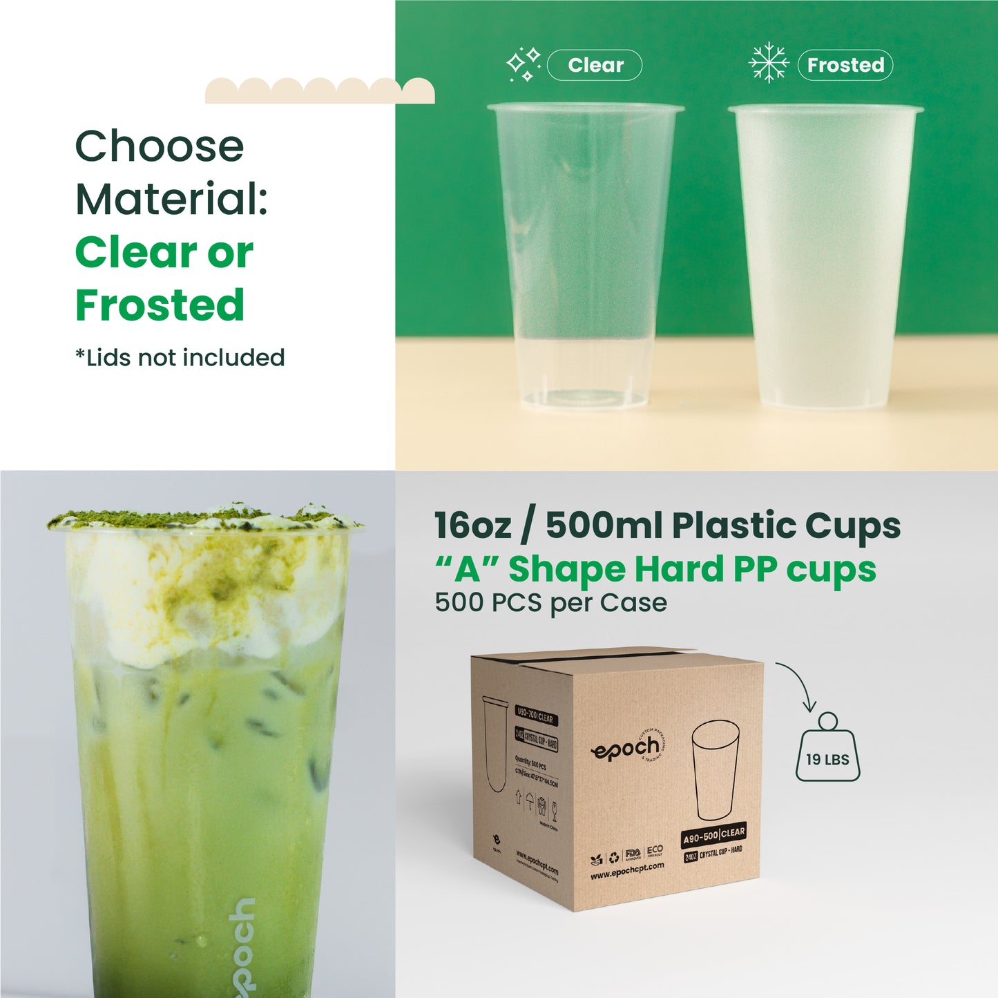 A90-500 Crystal Plastic Cup Hard | 500ml