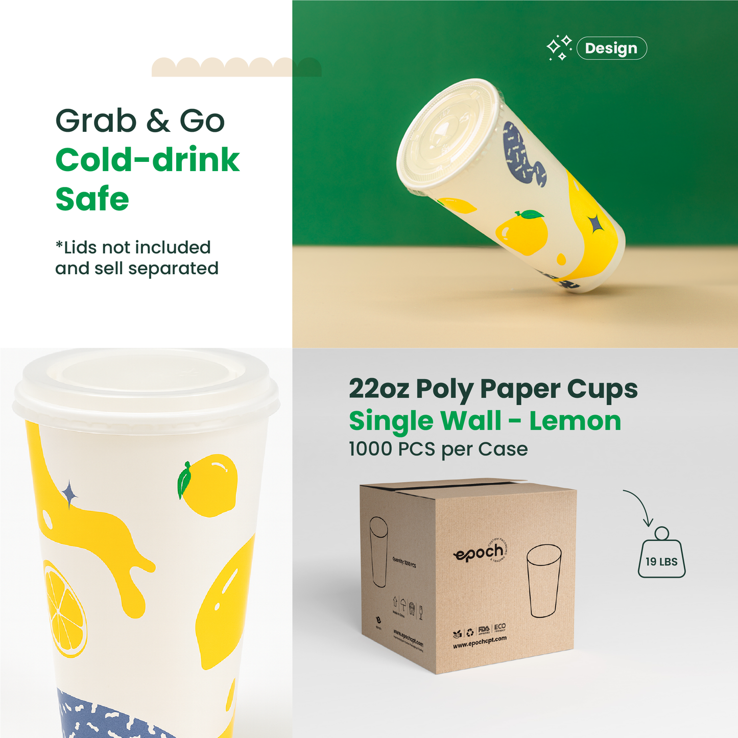 22oz Poly Paper for Cold Drinks