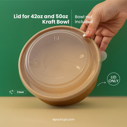 PET LID for 42oz and 50oz Round Kraft | 300 pcs