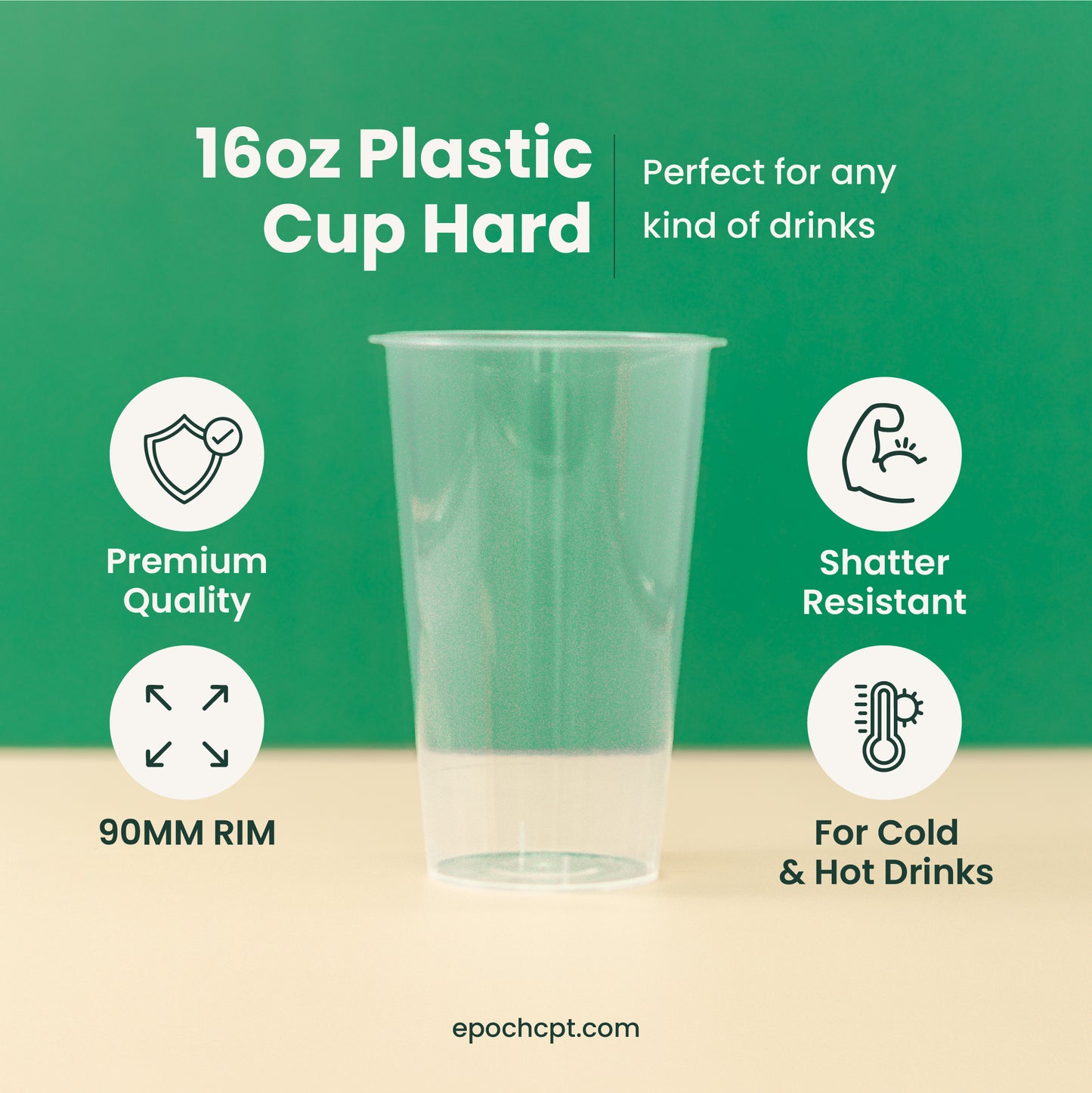 A90-500 Crystal Plastic Cup Hard | 500ml