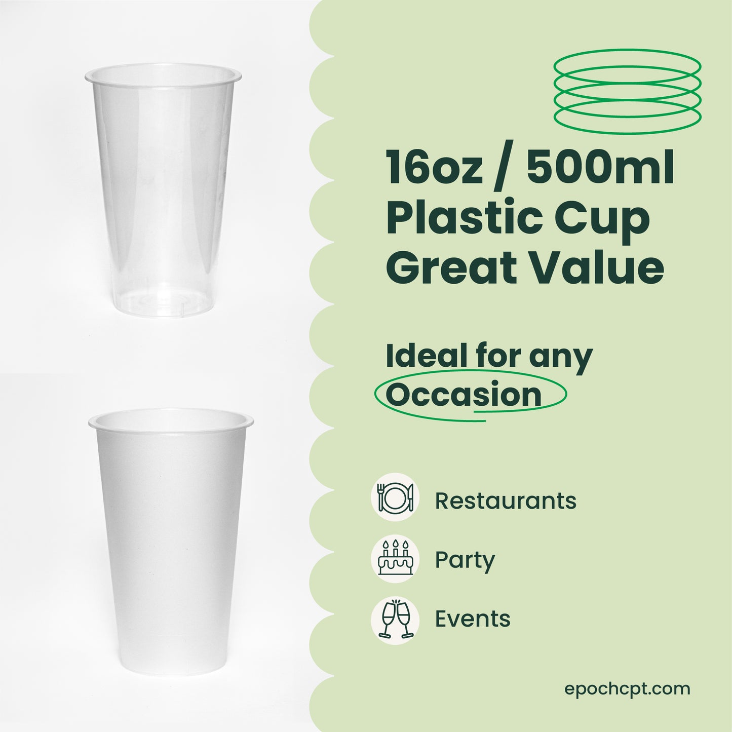 A90-500 Crystal Plastic Cup Hard | 500ml