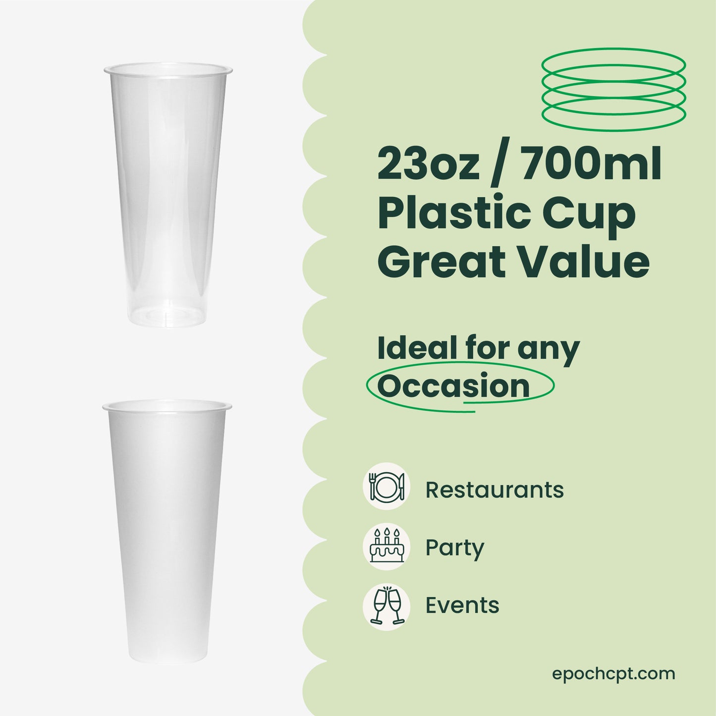A90-700 Crystal Plastic Cup Hard | 700ml