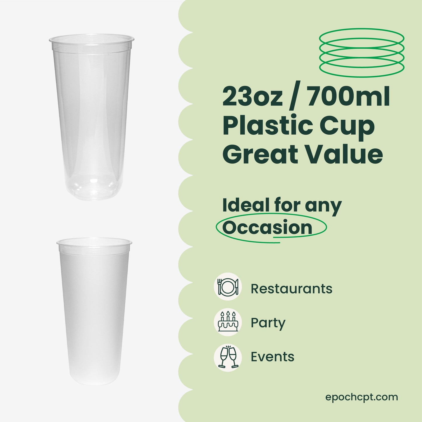 U90-700 Crystal Plastic Cup Hard | 700ml