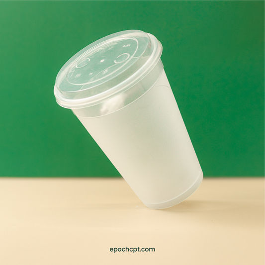 34oz | Clear PP Flat Lid | 119mm Rim Plastic Lid for 119mm Cup | 1000 pcs
