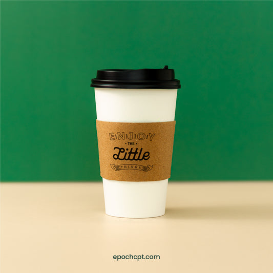 Kraft Sleeve for Paper Cups | Heat-Protective Coffee Cup Sleeve | 1000 pcs