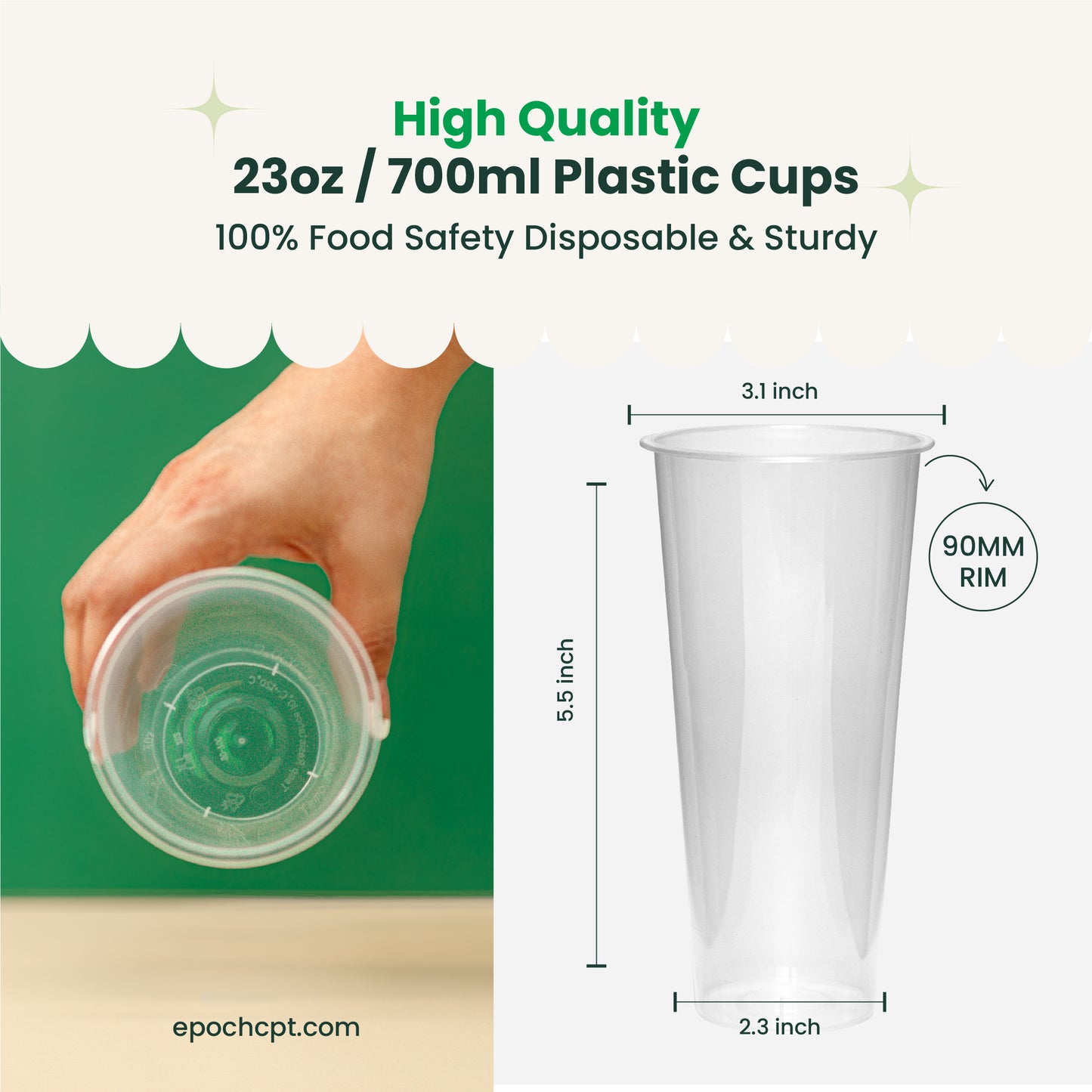A90-700 Crystal Plastic Cup Hard | 700ml