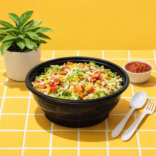 NB38 | 38oz PP Black Noodle Bowl | Takeout Food Bowl | 150 Sets