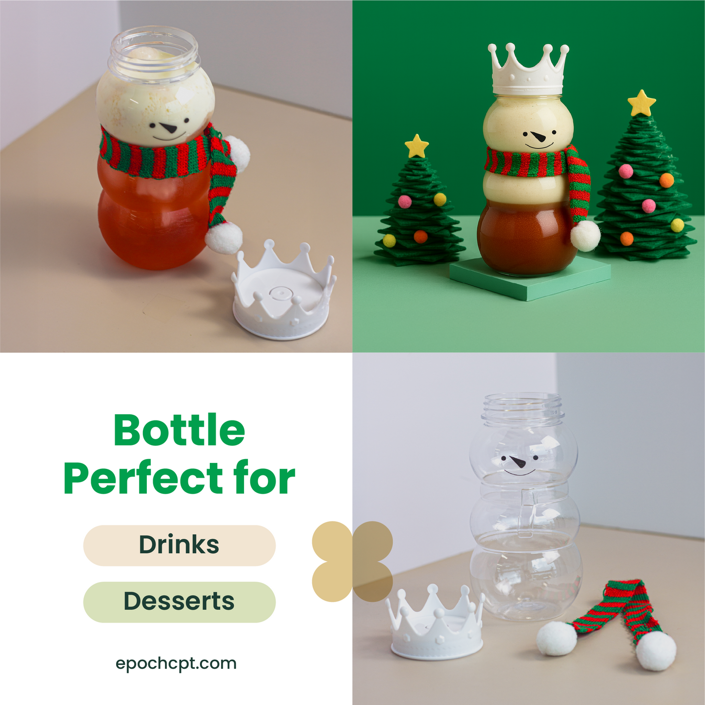 Christmas Snowman Bottle – 100 Sets (500ml / 16.9oz)