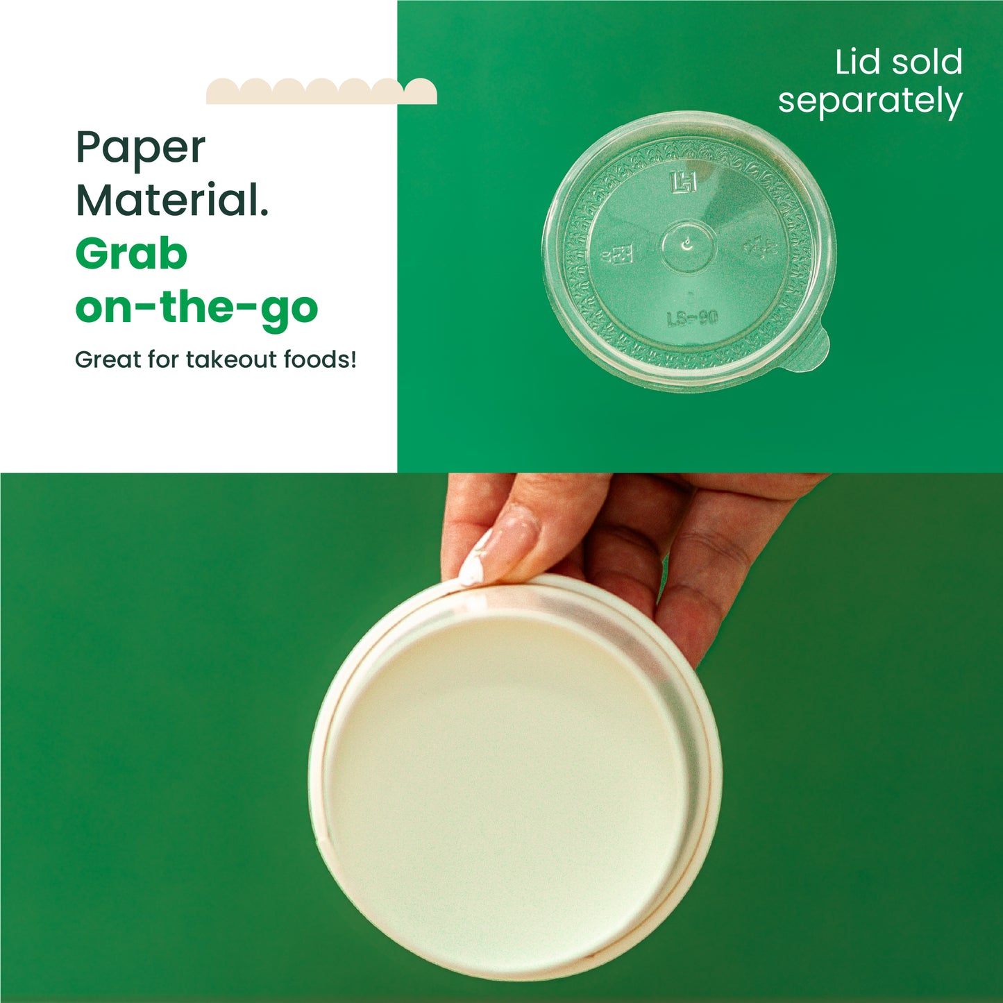 12 oz | White Double Poly-Coated Paper Food Cup | Disposable Soup Cup | 500 pcs