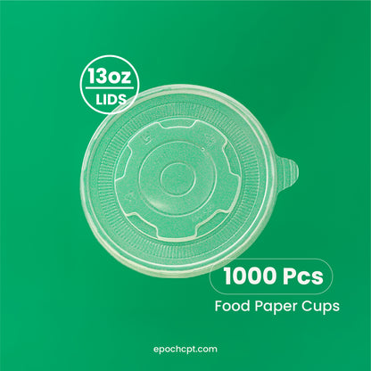 13 oz | LIDS | White Double Poly-Coated Paper Food Cup | 1000 pcs