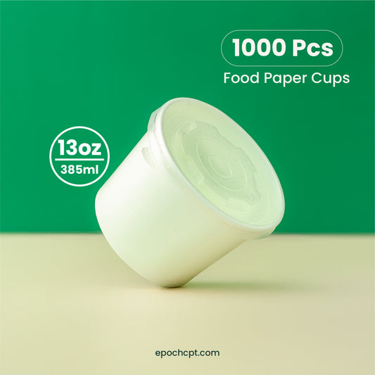 13 oz | White Double Poly-Coated Paper Food Cup | Large Soup & Food Cup | 1000 pcs