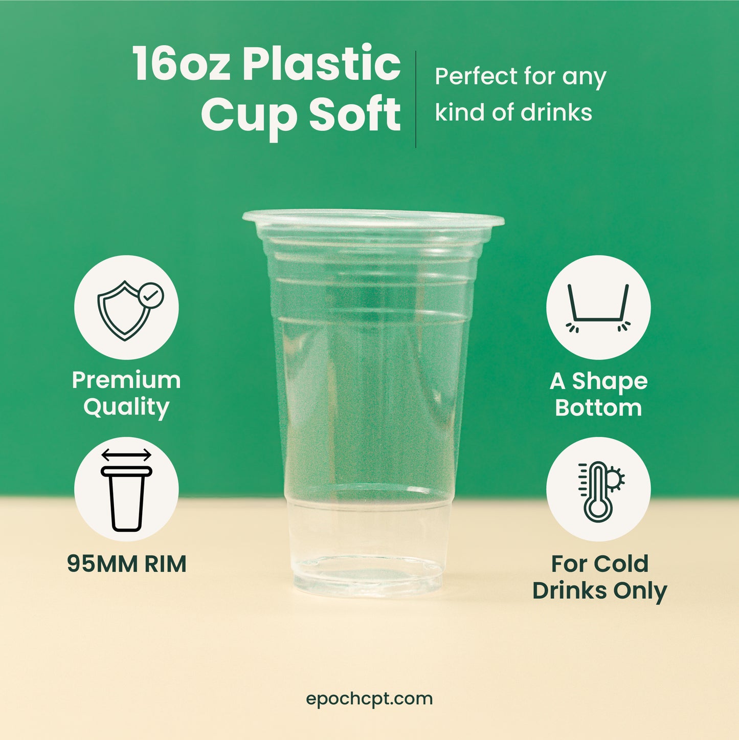 16oz | A-Shape | Soft PP Clear Plastic Cup | 95MM | 500ml | Crystal Cup