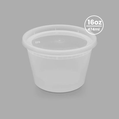 Deli Containers with Lids | 16oz, 24oz or 32oz | Clear | Plastic Food Storage Containers