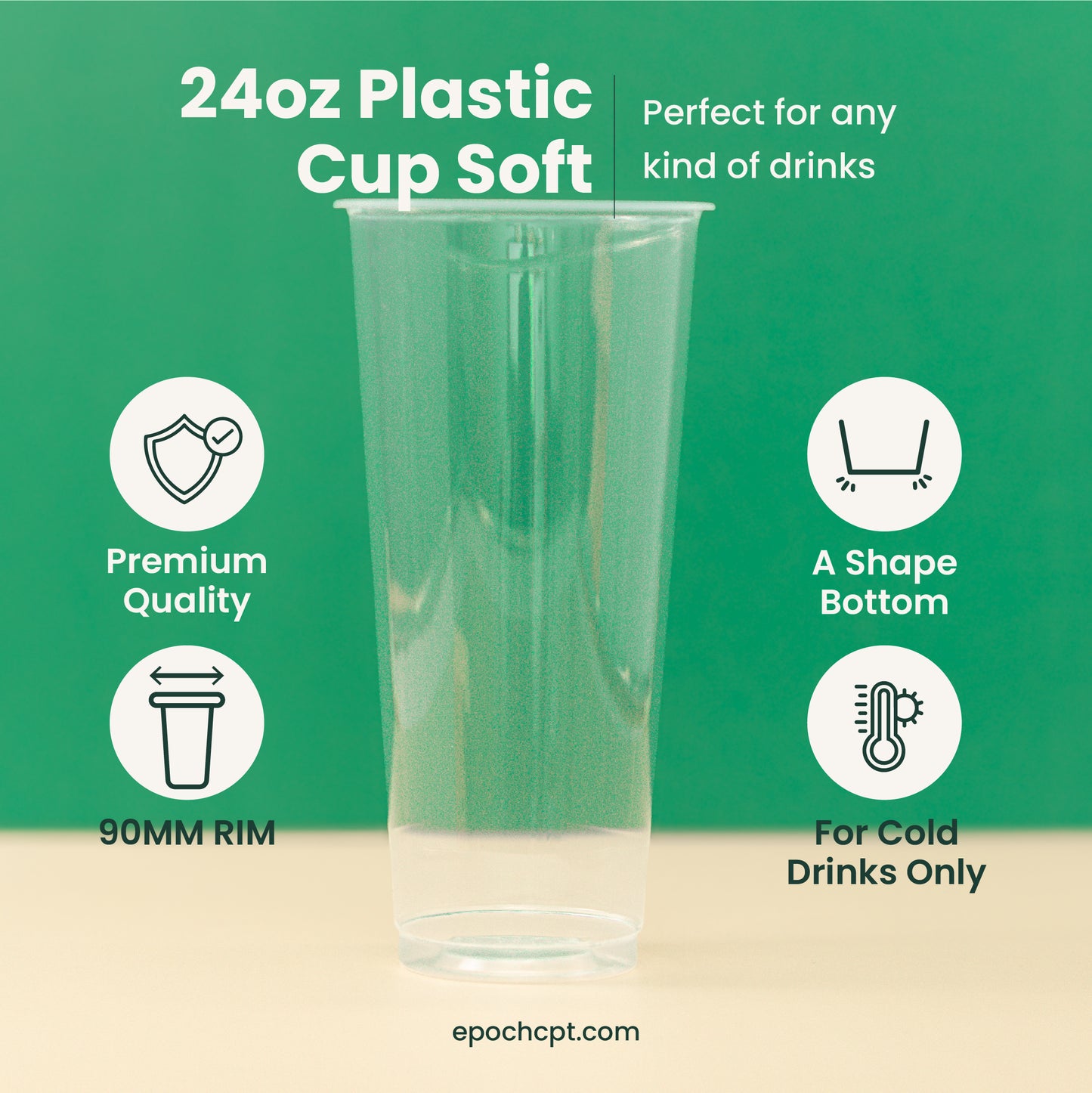 24oz | A-Shape | Soft PP Clear Plastic Cup | 90mm | 700ml