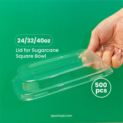 24/32/40oz  | PET LID |Sugarcane Square Bowl  | 500 pcs