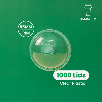 95mm | Dome Clear PETE Plastic Lid | 1000 pcs
