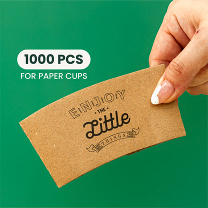 Kraft Sleeve for Paper Cups | Heat-Protective Coffee Cup Sleeve | 1000 pcs