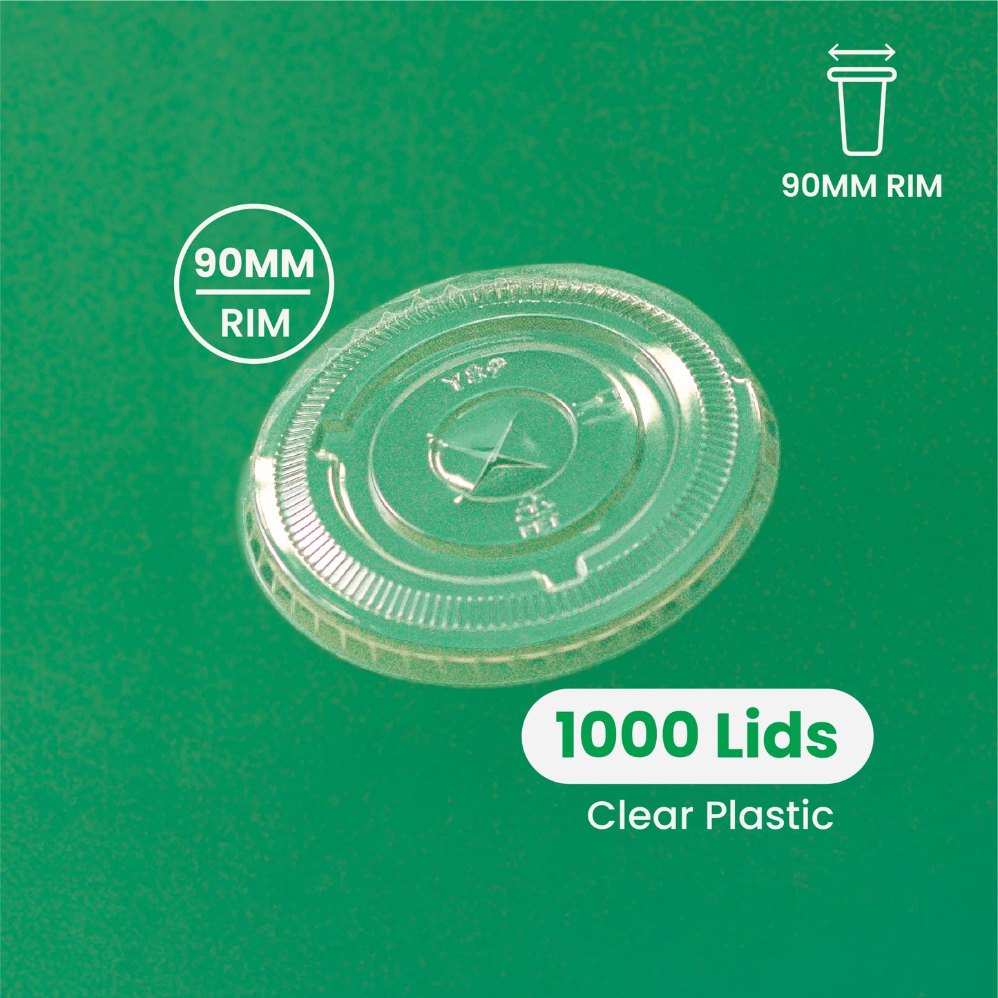 90mm | Flat Lid | Clear or Frosted | 1000 pcs