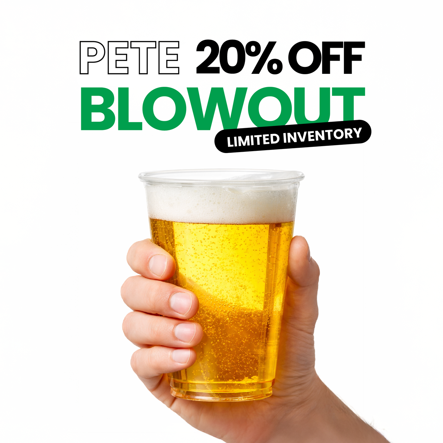 20oz  | 98mm | PETE Ultra Clear Cup  | 1000 pcs