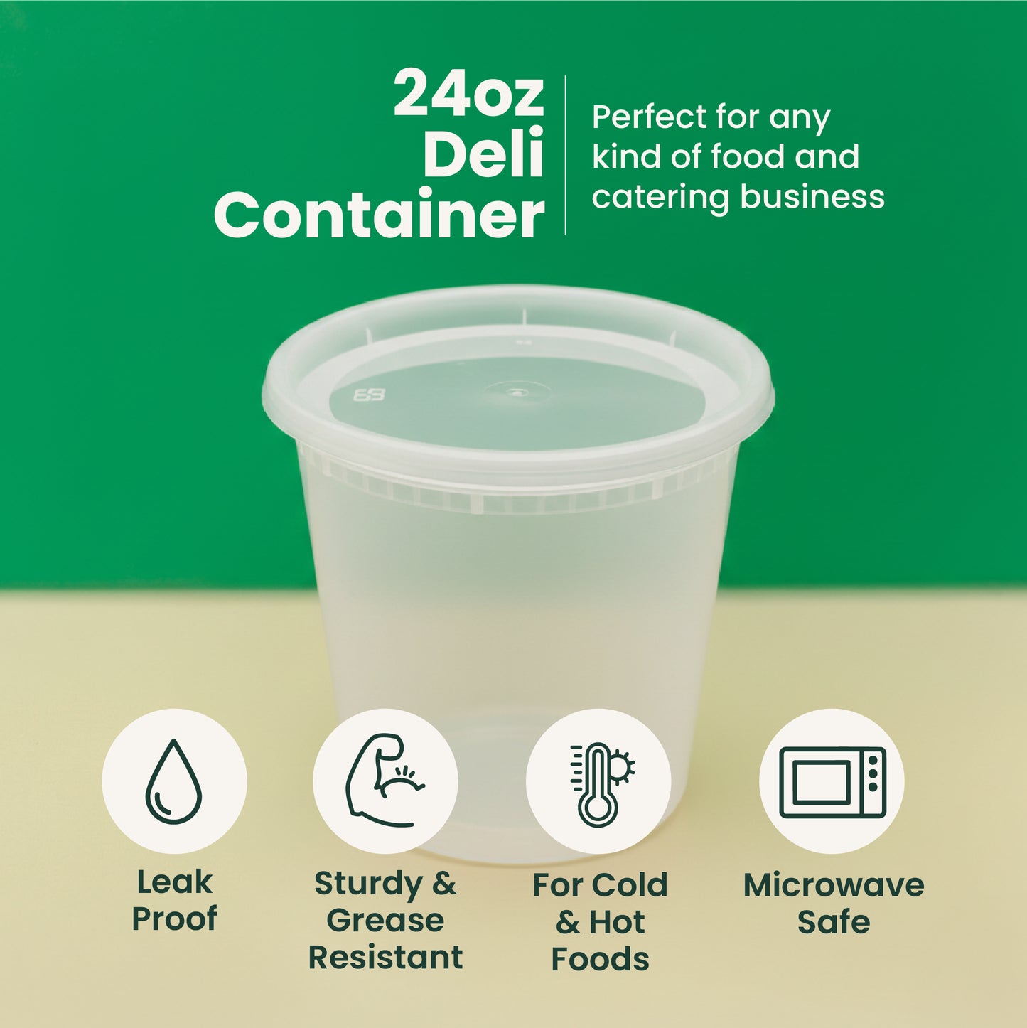 Deli Containers with Lids | 16oz, 24oz or 32oz | Clear | Plastic Food Storage Containers