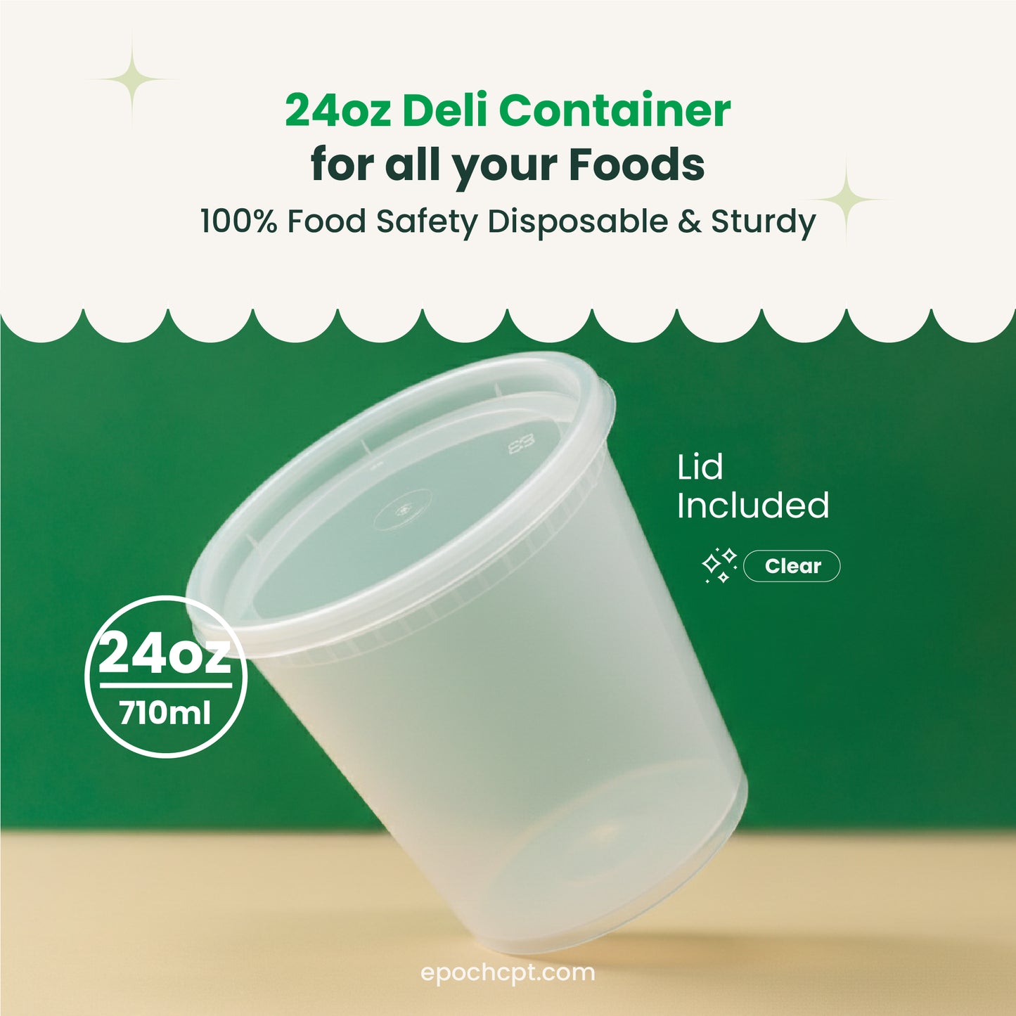 Deli Containers with Lids | 16oz, 24oz or 32oz | Clear | Plastic Food Storage Containers