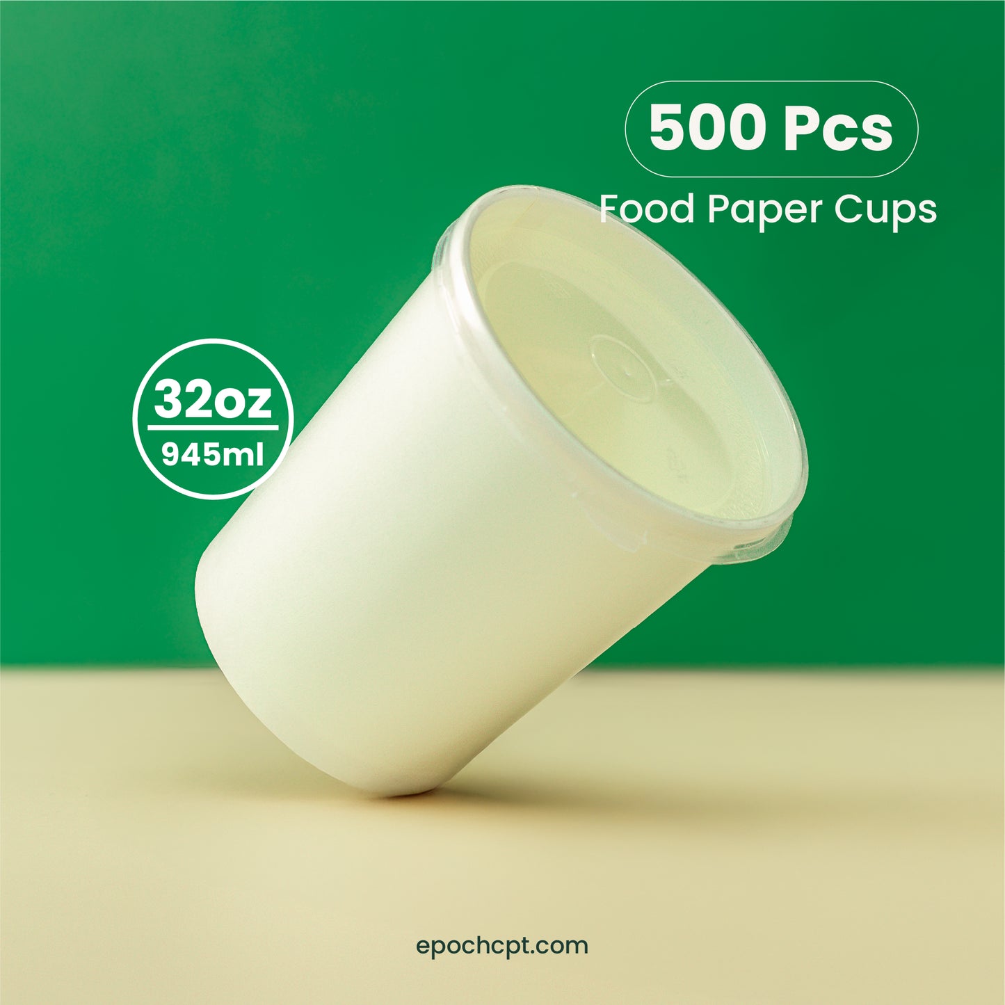 32 oz | White Double Poly-Coated Paper Food Cup | Large Soup & Food Cup | 500 pcs
