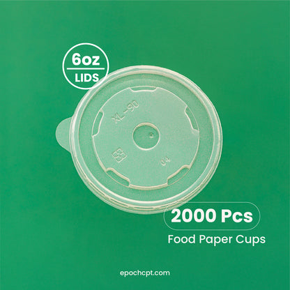 6 oz | LIDS | White Double Poly-Coated Paper Food Cup | 2000 pcs