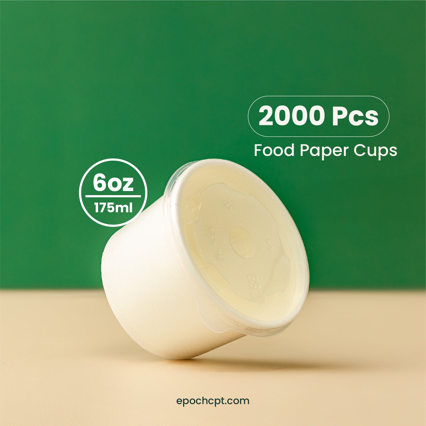 6 oz | White Double Poly-Coated Paper Food Cup | Disposable Food Cup | 2000 pcs
