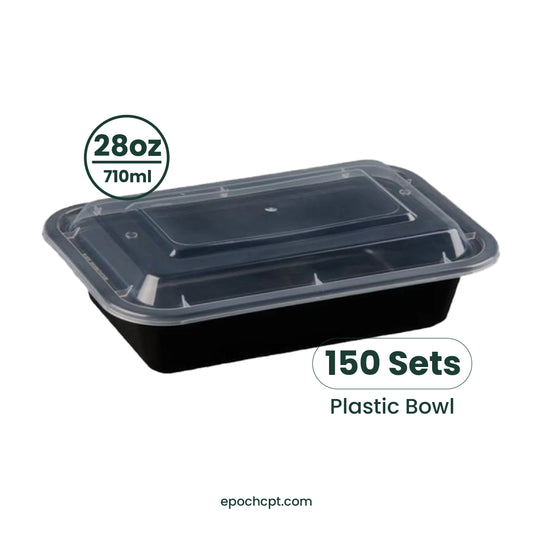 868 | 28oz PP Noodle Bowl | Black or White | 150 Sets