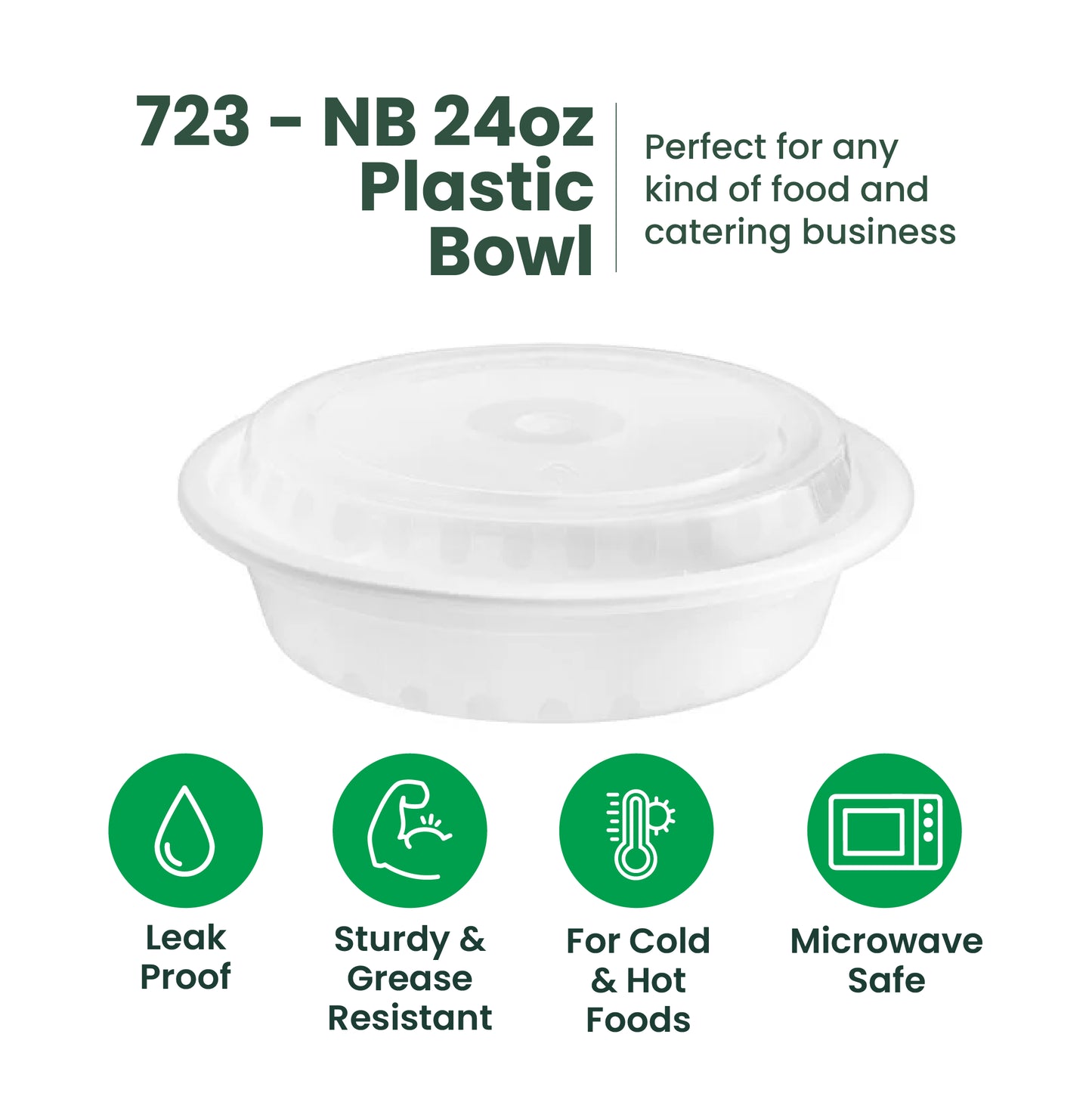 723 | 24oz PP Noodle Bowl | Black or White | 150 Sets
