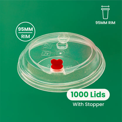 95mm | Plastic Cup Lid with Stopper | 1000 pcs