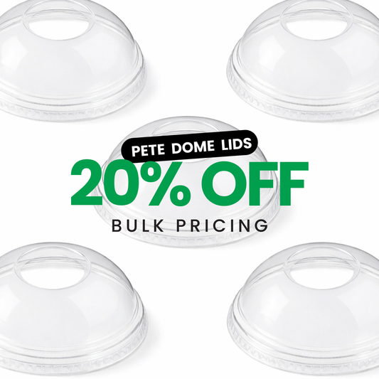 98mm | PETE Ultra Clear Dome Lid with Die-Cut Hole | for PET Cups | 1000 pcs