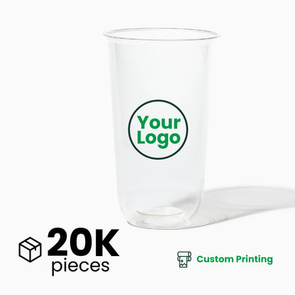 24oz | U-Shape | Clear | Soft Thin Wall Plastic Cold Cup | 95MM | 700ml Crystal Cup