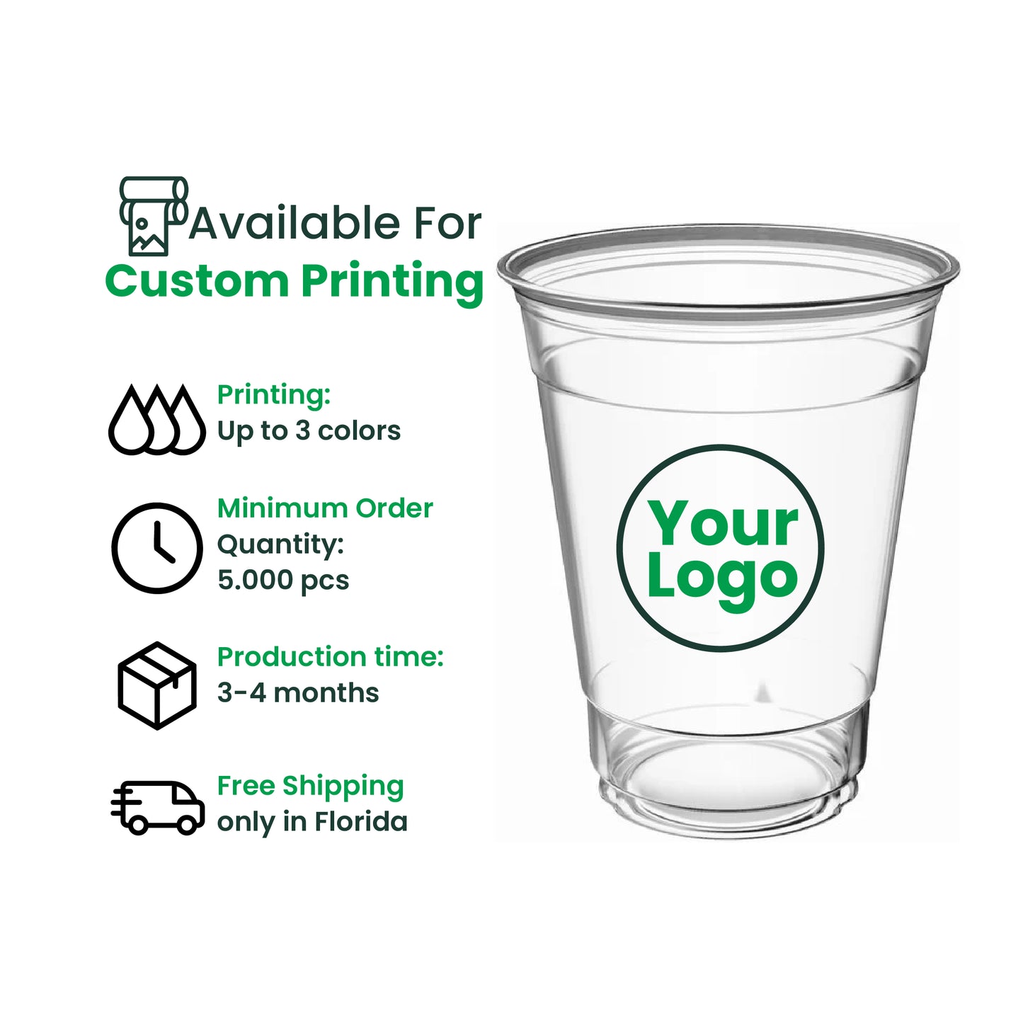 12oz  | 98mm | PETE Ultra Clear Cup  | 1000 pcs