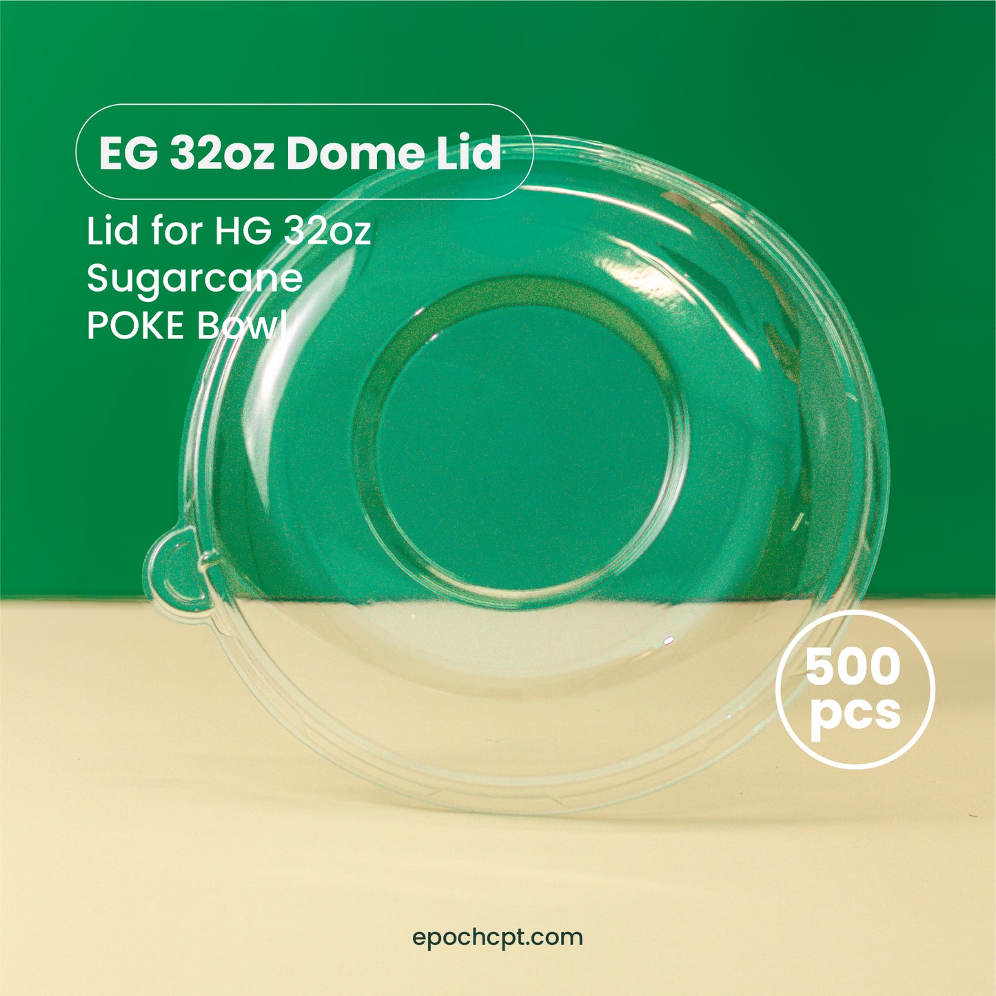 32oz EG | DOME PET LID | Sugarcane Bowl  | 500 pcs