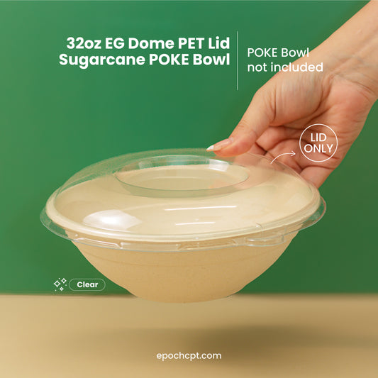 32oz EG | DOME PET LID | Sugarcane Bowl  | 500 pcs