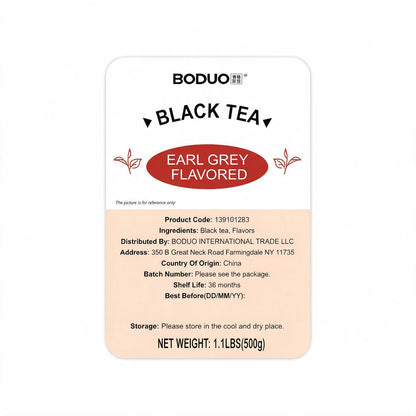 Earl Grey Black Tea Leaves | Boduo | 1.1 LB
