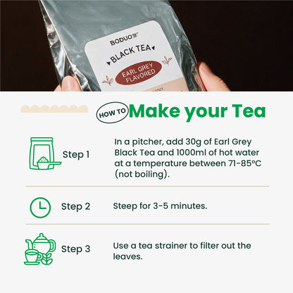 Earl Grey Black Tea Leaves | Boduo | 1.1 LB