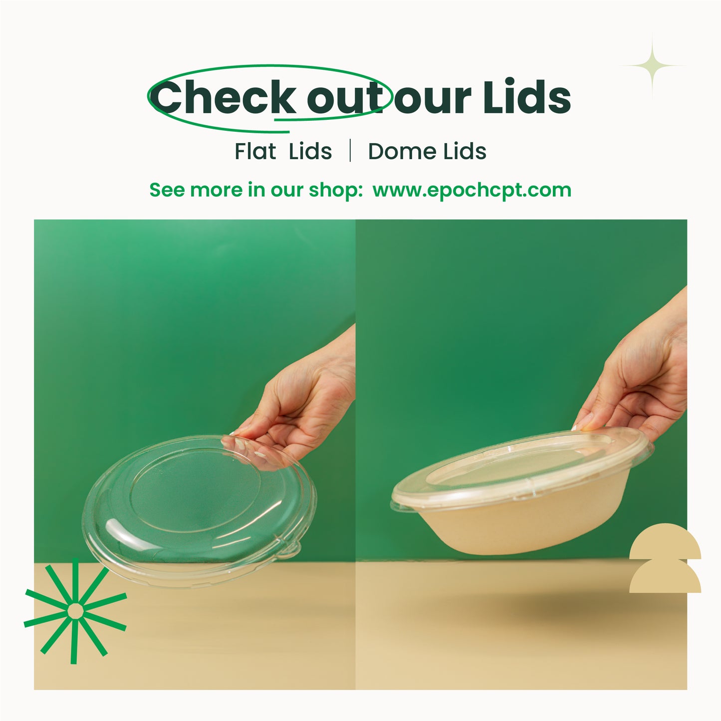 HG 24oz | Sugarcane Round Poke Bowl | Compostable Takeout Bowl | 500 pcs