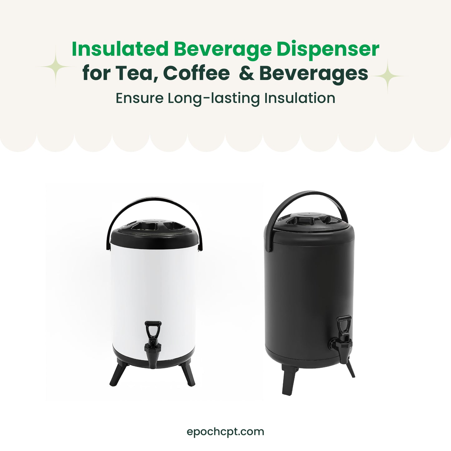 Stainless Steel Insulated Beverage Dispenser | Thermo Bucket | 10L | For Hot Drinks | 1pc